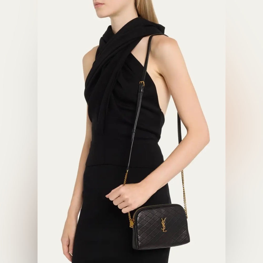 SAINT LAURENT GABY ZIPPERED POUCH IN LAMBSKIN CROSSBODY BAG AUTHENTIC - Picture 2 of 12